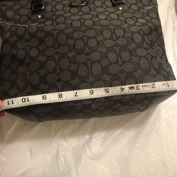 Coach signature black gray tote bag